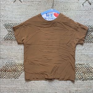 Vintage 100% Silk Camel Blouse Size Small